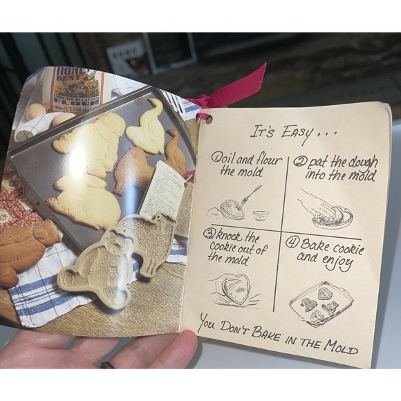 New Brown Bag Cookie Art Teddy Bear Cookie Candy Mold Stoneware 1984 Large 6" 3P - Picture 9 of 9